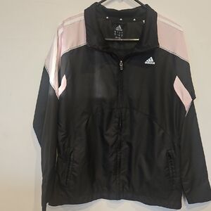 Adidas Black Jacket with Pink Highlights